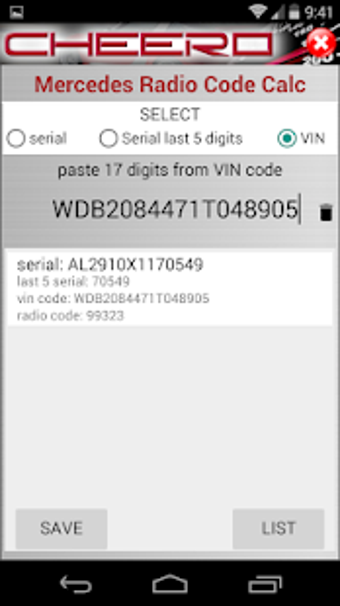 Image 2 for RADIO CODE CALC FOR MERCE…