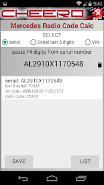 Image 2 for RADIO CODE CALC FOR MERCE…