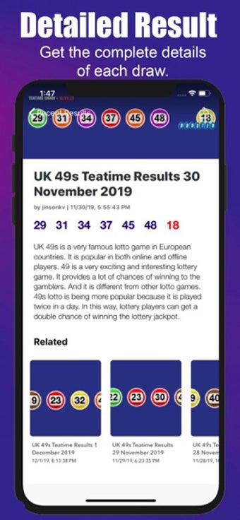 Image 0 for UK 49 Result