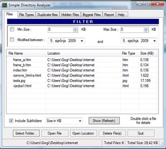 Image 0 for Simple Directory Analyzer