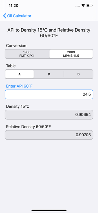 Image 3 for Saybolt Oil Calculator