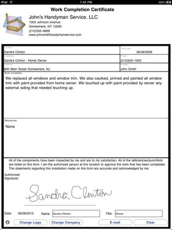 Image 0 for Simple Work Completion Ce…