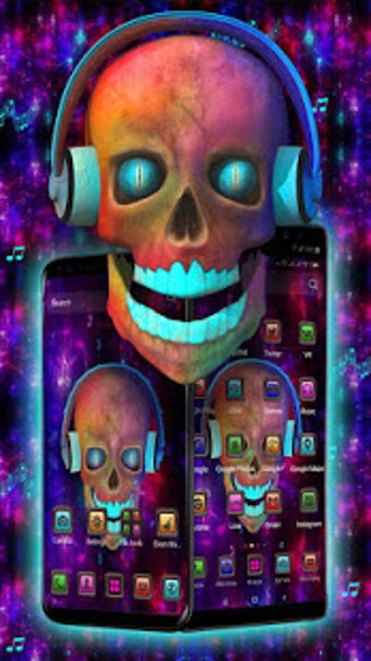 Image 2 for 3D Music Skull theme Laun…