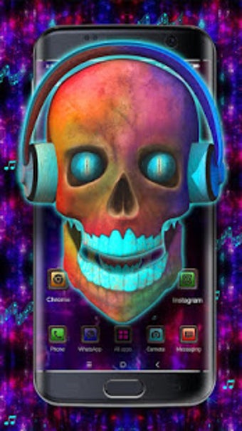 Image 1 for 3D Music Skull theme Laun…
