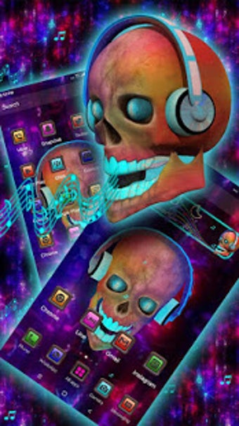 Image 0 for 3D Music Skull theme Laun…