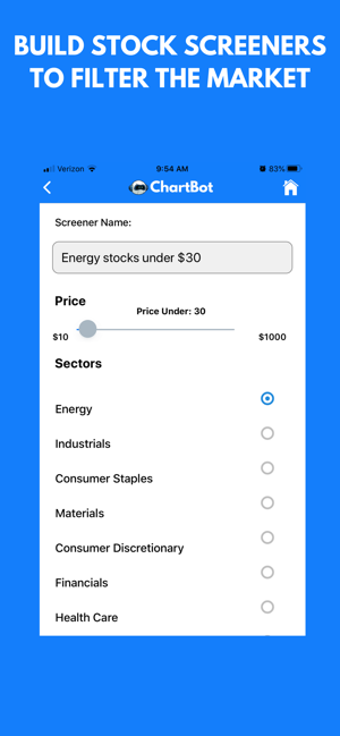 Image 1 for ChartBot: Stock Screener