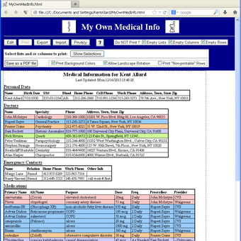 Image 1 for My Own Medical Info
