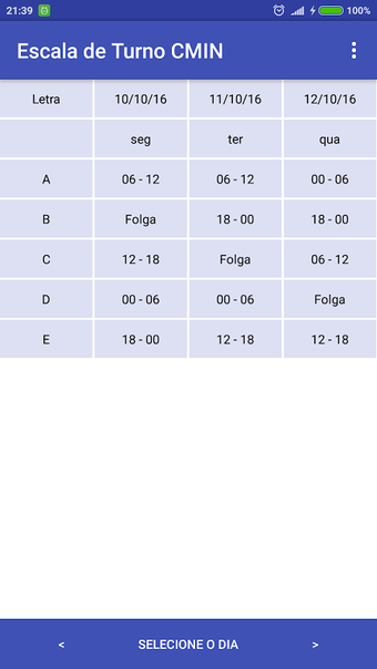 Image 0 for Escala de Turno CMIN