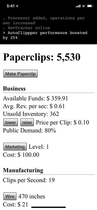Image 0 for Universal Paperclips