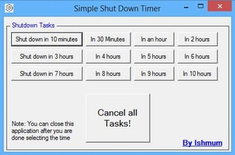 Image 0 for Simple Shutdown Timer