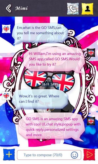 Imagen 2 para GO SMS PRO UK STYLE THEME