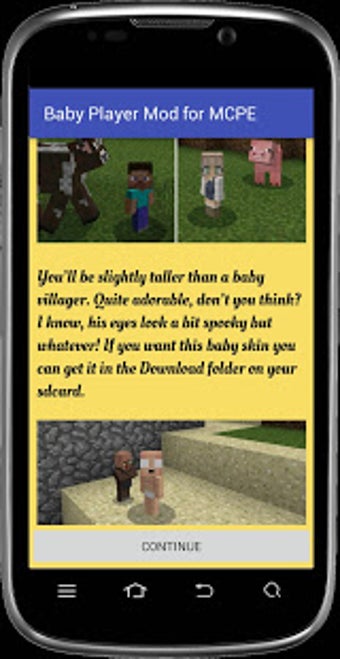 Image 1 for Baby Player mod for MCPE