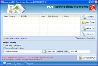 Imagen 0 para Axommsoft PDF Restriction…