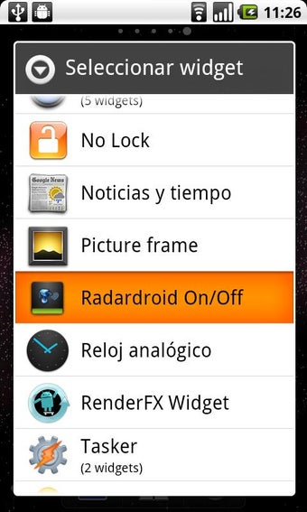 Imagen 0 para Widget for Radardroid Pro