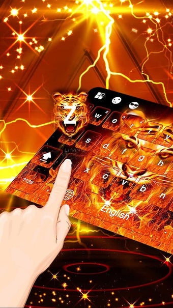 Imagen 1 para Fire Tiger Keyboard Theme
