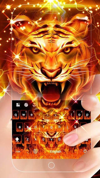 Imagen 2 para Fire Tiger Keyboard Theme