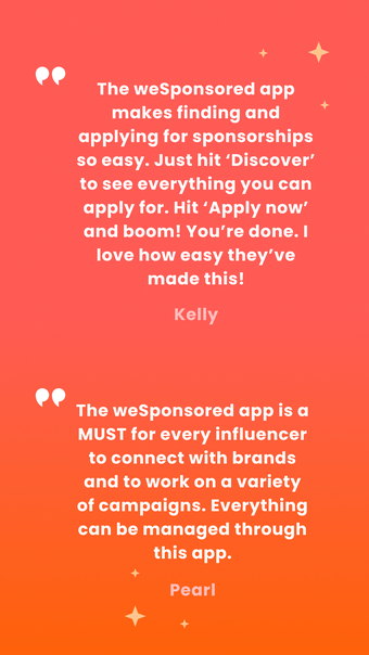 Imagen 0 para weSponsored Influencer Ap…