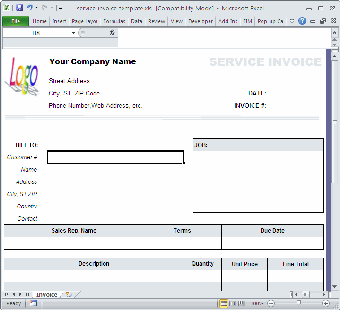 Imagen 0 para Service Invoice Template