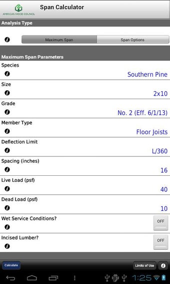 Imagen 0 para AWC Span Calc