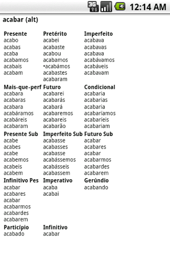 Imagen 1 para Portuguese Verbs