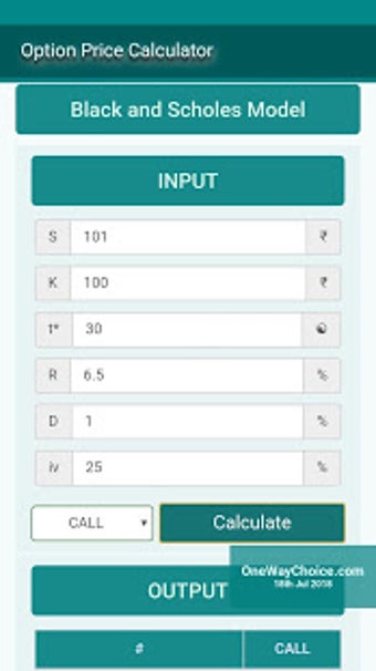 Image 1 for Option Calculator | Optio…