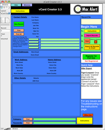 Image 0 for Filemaker vCard Creator