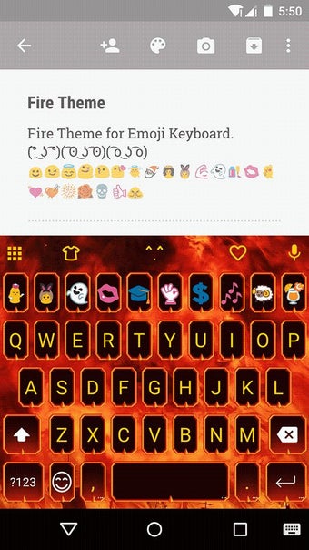 Imagen 2 para Fire Emoji Keyboard Theme