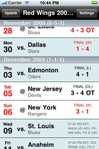 Image 0 for NHL Schedule 2009/10