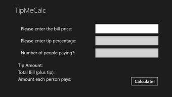 Imagen 0 para TipMeCalc for Windows 8