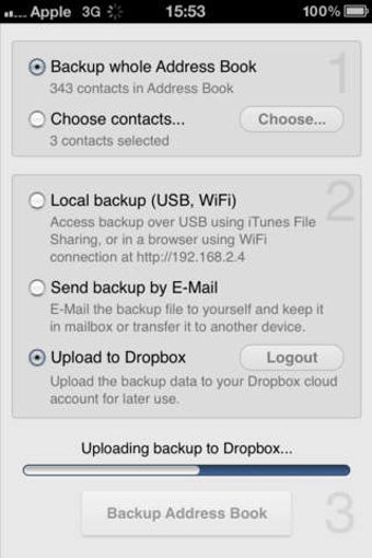 Imagen 0 para Contacts Backup to Dropbo…