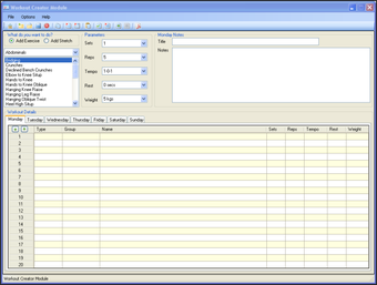 Image 0 for Workout Creator Module