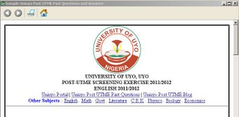 Image 0 for Uniuyo Post UTME Past Que…