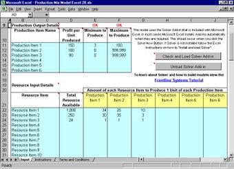 Image 0 for Production Mix Model Exce…