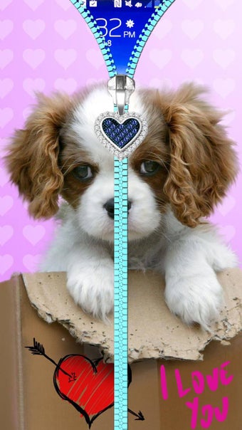 Image 2 for Puppy lock screen. Zipper…