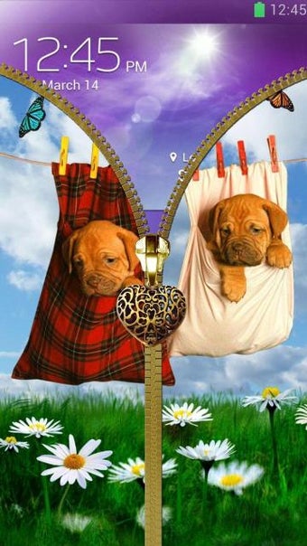 Image 1 for Puppy lock screen. Zipper…