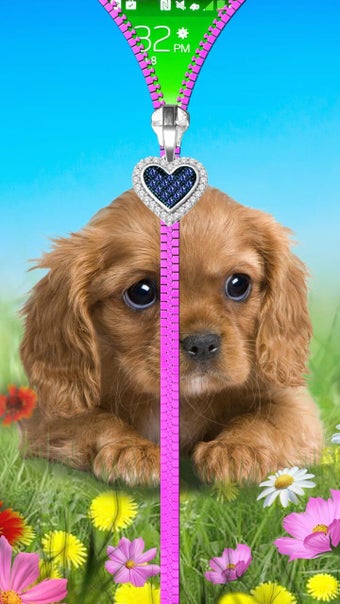 Image 0 for Puppy lock screen. Zipper…