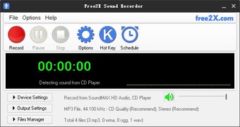 Image 0 for Free2X Sound Recorder
