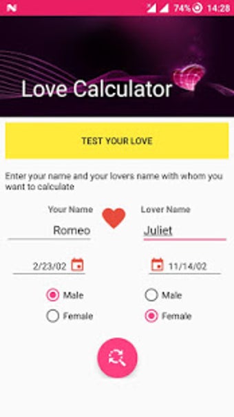 Imagen 0 para Love Test Calculator: Cru…