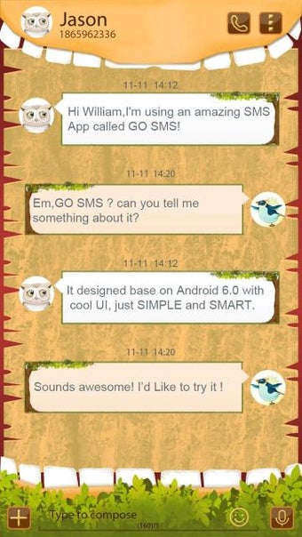 Image 1 for GO SMS JUNGLE THEME