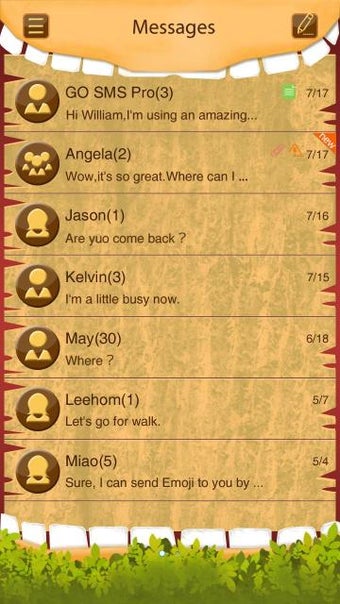 Image 0 for GO SMS JUNGLE THEME
