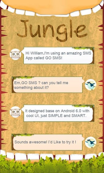 Image 2 for GO SMS JUNGLE THEME