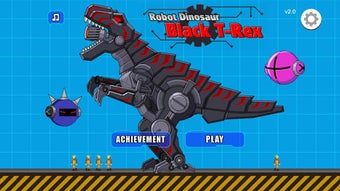Image 0 for Robot Dinosaur Black T-Re…