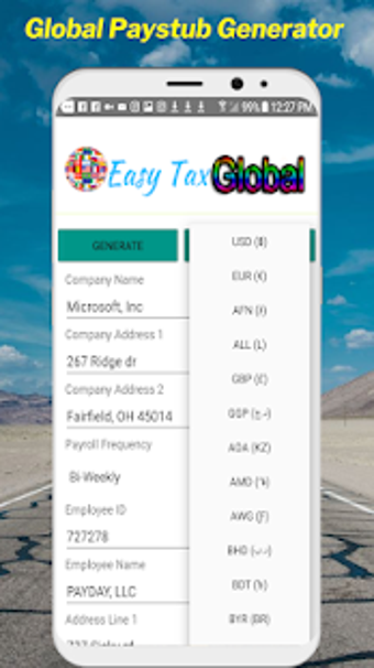 Image 1 for Global Paystub Paycheck M…
