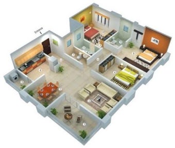 Imagen 3 para 3D house plan designs