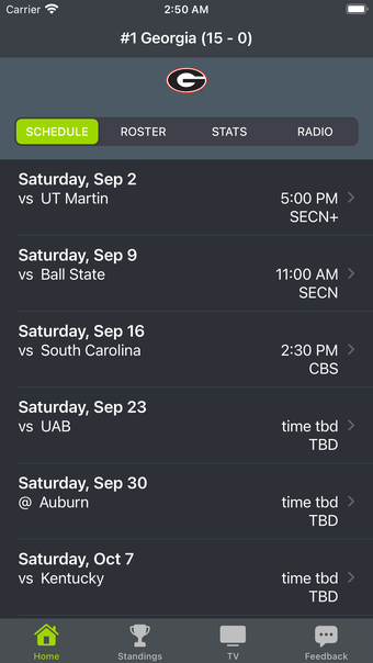 Imagen 0 para Georgia Football Schedule…
