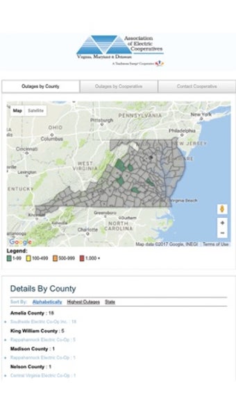 Image 0 for VMDAEC Outage Map