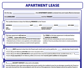 Image 0 for Apartment Lease Forms