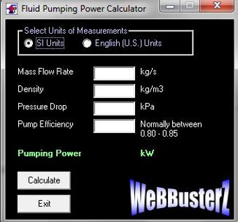 Image 0 for Pumping Power Calculator
