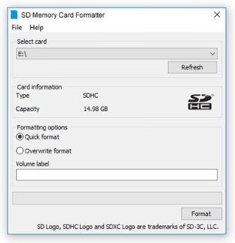 Image 1 for SD Memory Card Formatter