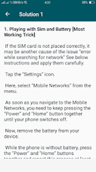 Image 2 for Fix Mobile Network Error